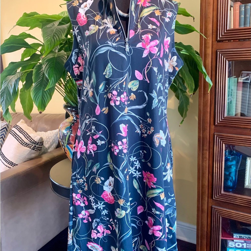 NWT! Acegolfs dress - Botanical Energy UPF 50+ Size Large with pockets - Picture 2 of 10